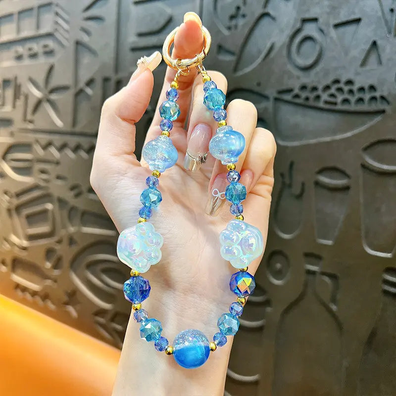 Cat Claw Beaded Phone Chain Keychain Pendant