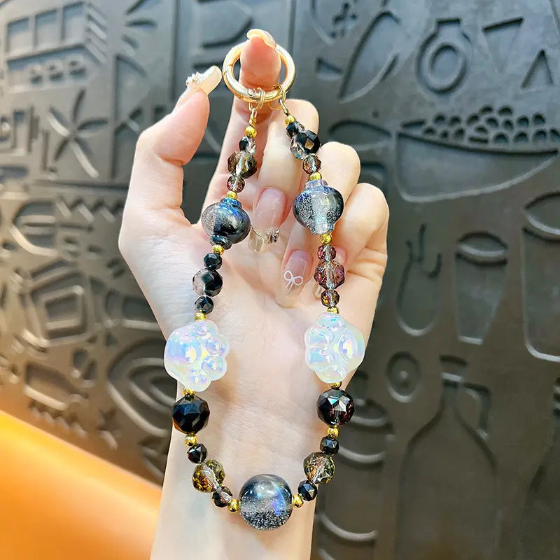 Cat Claw Beaded Phone Chain Keychain Pendant