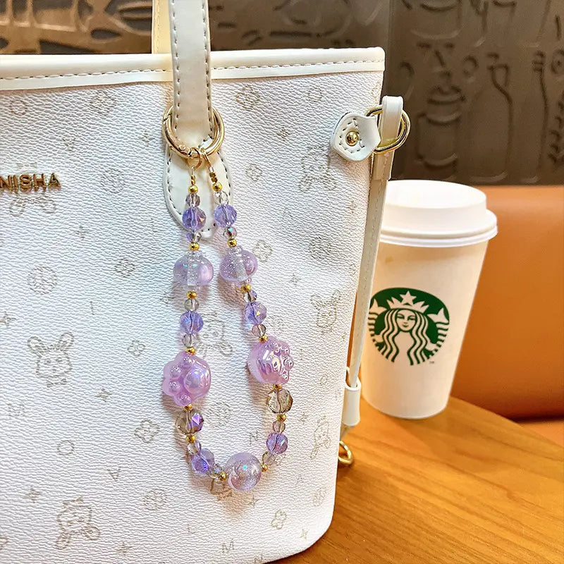 Cat Claw Beaded Phone Chain Keychain Pendant