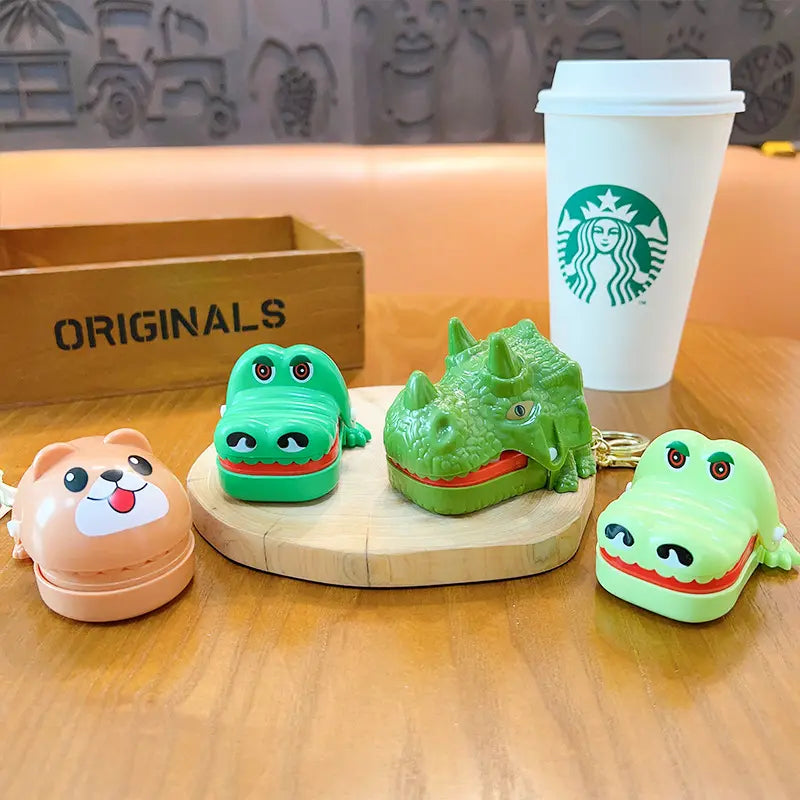 Finger Biting Toy Creative Stress Relief Tooth Extraction Game Keychain Pendant