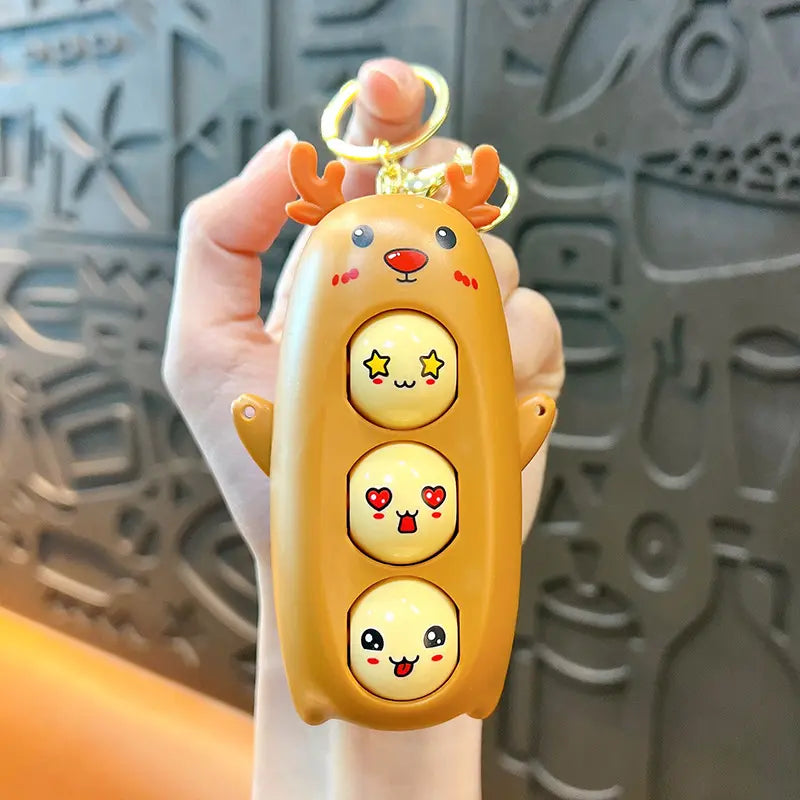 Stress Relief Push Toy Face Changing Doll Keychain Pendant