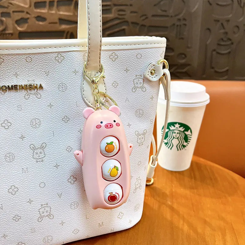 Stress Relief Push Toy Face Changing Doll Keychain Pendant