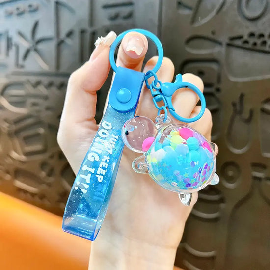 Sugar Bean Turtle Liquid Quicksand Keychain Pendant