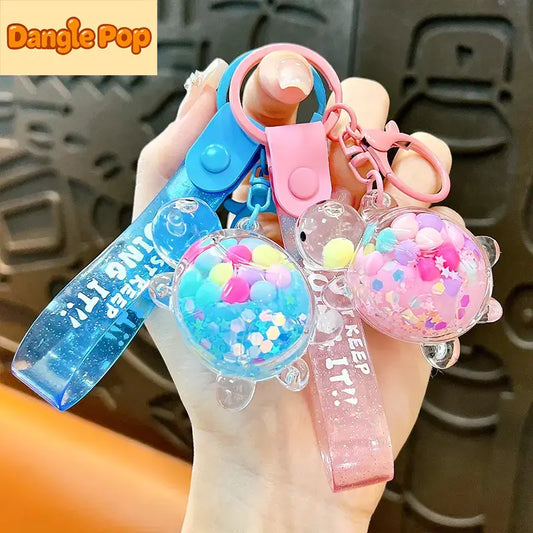 Sugar Bean Turtle Liquid Quicksand Keychain Pendant