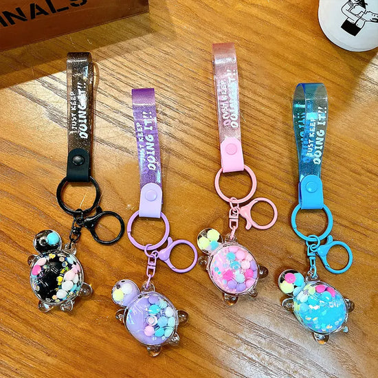 Sugar Bean Turtle Liquid Quicksand Keychain Pendant