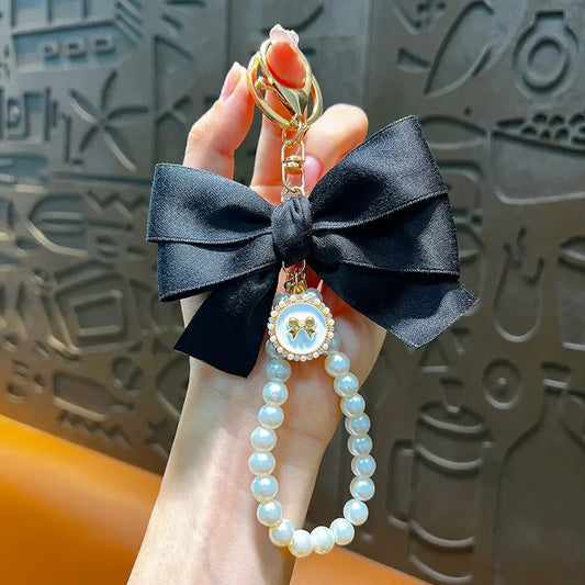 Large Bow Pearl Keychain Pendant