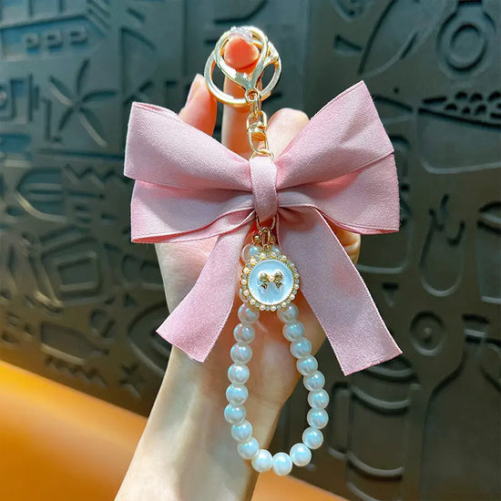 Large Bow Pearl Keychain Pendant