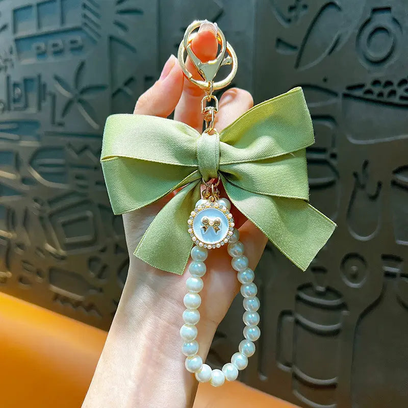 Large Bow Pearl Keychain Pendant