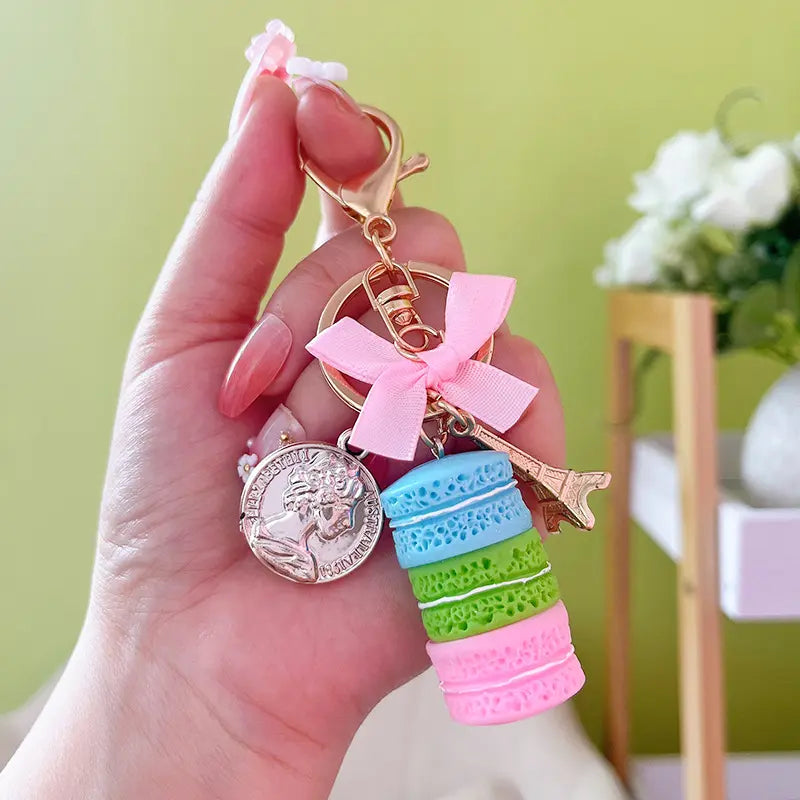 Macaron Cake Keychain Pendant