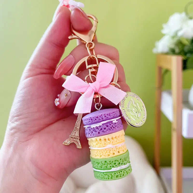 Macaron Cake Keychain Pendant