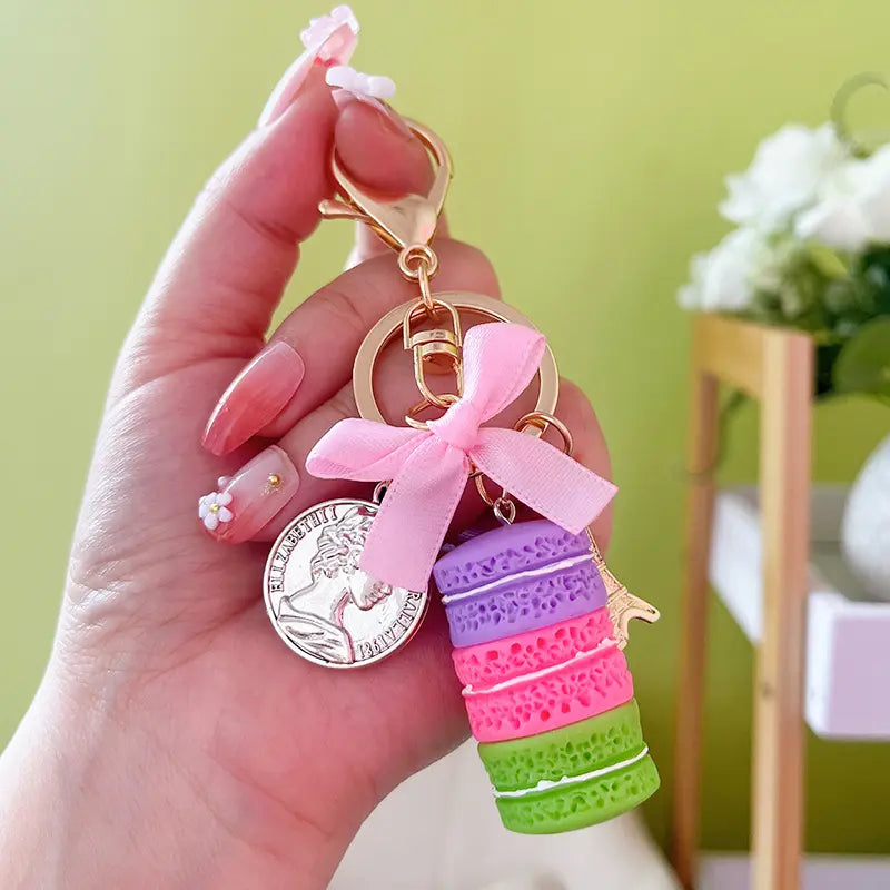 Macaron Cake Keychain Pendant