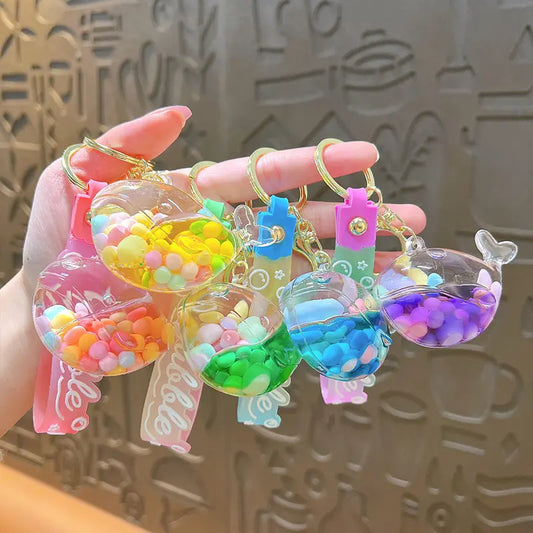 Sugar Bean Whale Liquid Quicksand Keychain Pendant