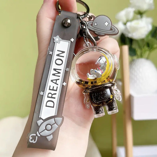 Astronaut Liquid Quicksand Keychain Pendant