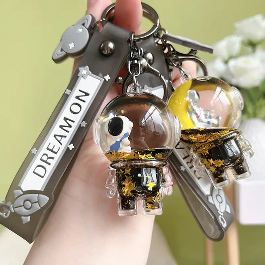 Astronaut Liquid Quicksand Keychain Pendant