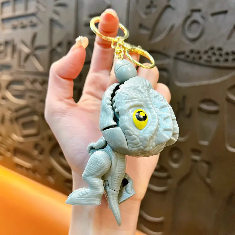 Cartoon Pull String Dinosaur Keychain Pendant