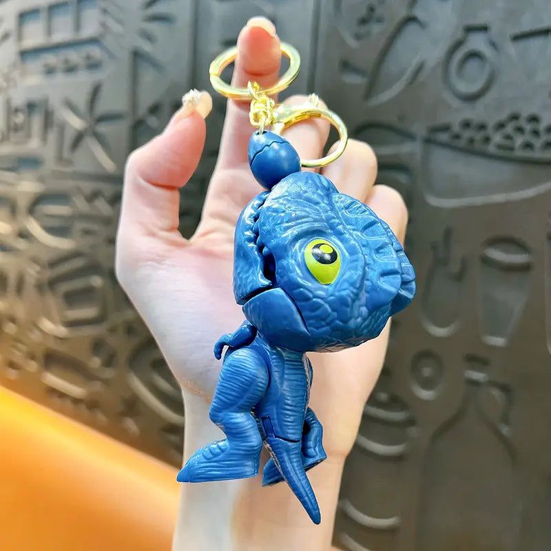 Cartoon Pull String Dinosaur Keychain Pendant
