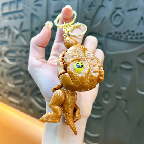 Cartoon Pull String Dinosaur Keychain Pendant
