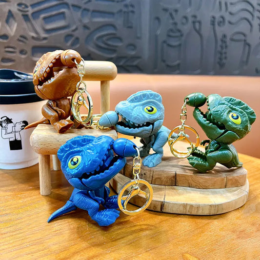 Cartoon Pull String Dinosaur Keychain Pendant