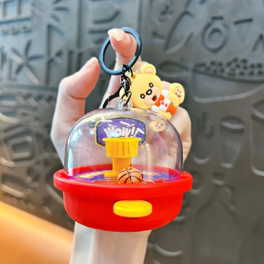 Cartoon Bear Basketball Shooting Machine Keychain Pendant