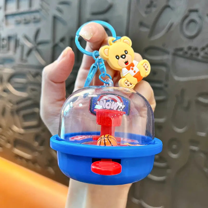 Cartoon Bear Basketball Shooting Machine Keychain Pendant