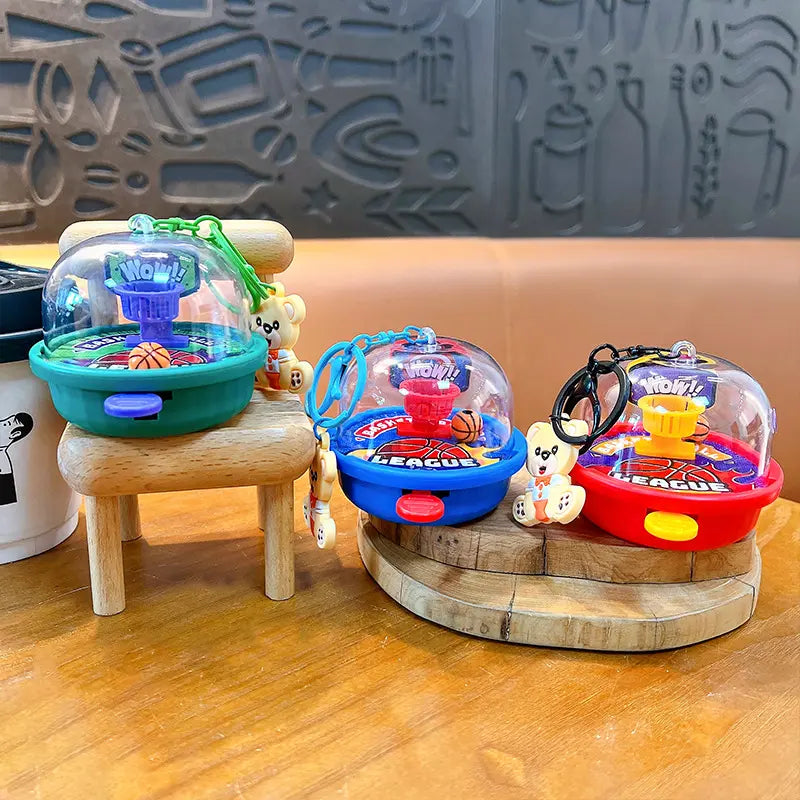 Cartoon Bear Basketball Shooting Machine Keychain Pendant