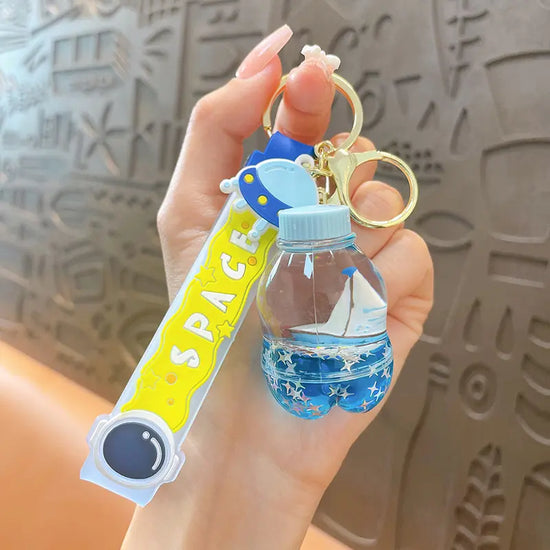 Sailboat Floating Bottle Quicksand Keychain Pendant