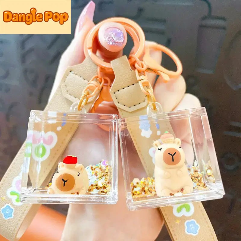 Capybara Liquid Quicksand Keychain Pendant