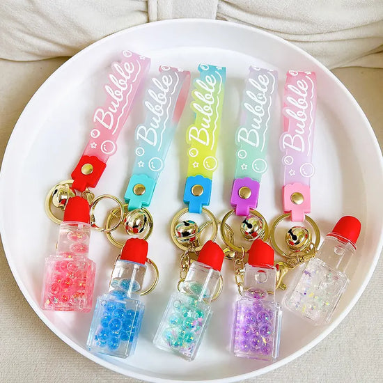 Lipstick Liquid Quicksand Luminous Keychain Pendant