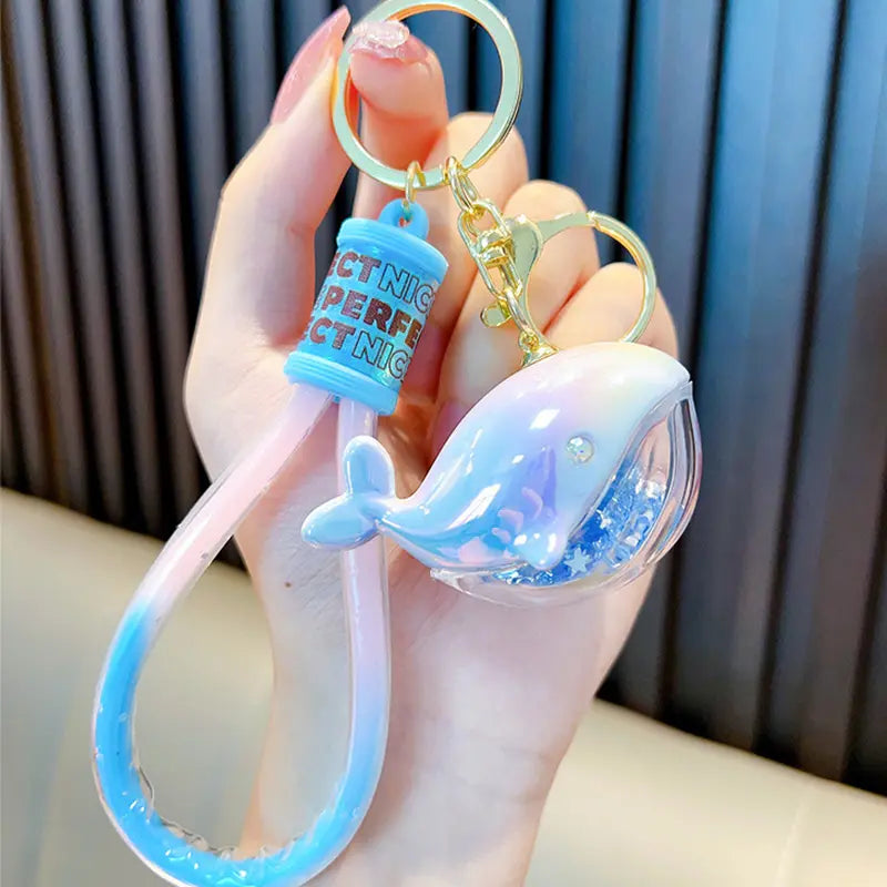 Cute Little Dolphin Whale Keychain Pendant