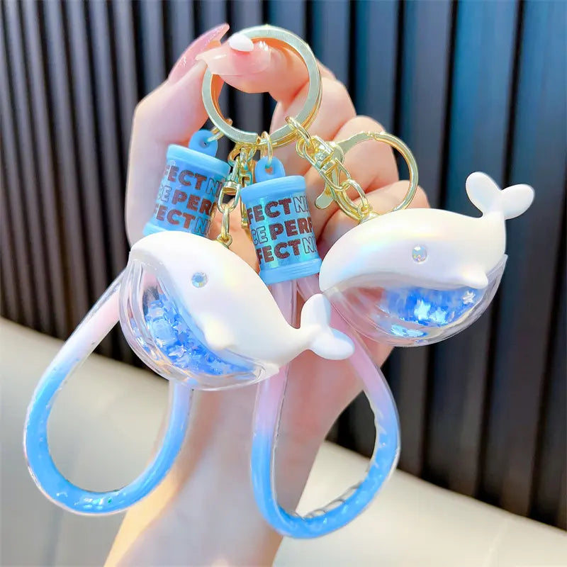 Cute Little Dolphin Whale Keychain Pendant