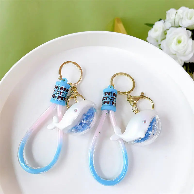 Cute Little Dolphin Whale Keychain Pendant