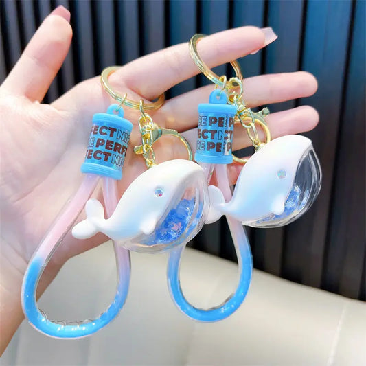 Cute Little Dolphin Whale Keychain Pendant