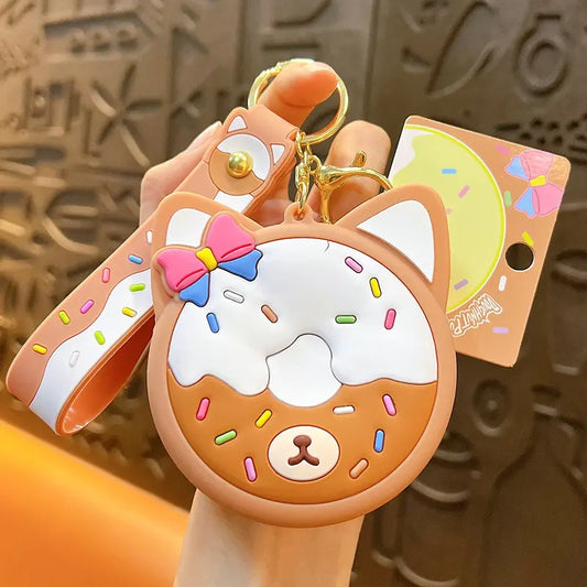 Creative Silicone Donut Coin Purse Keychain Pendant
