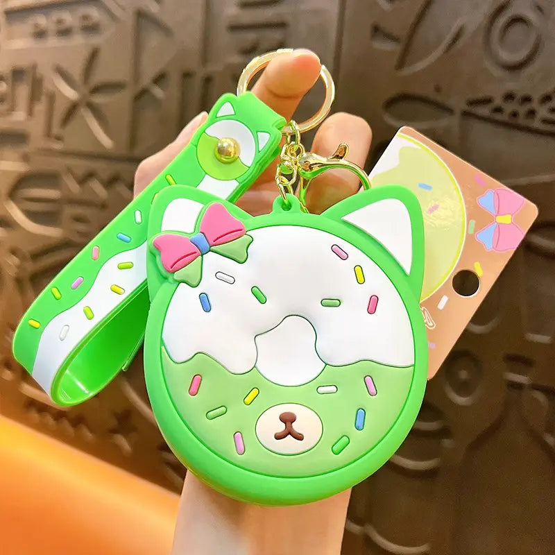 Creative Silicone Donut Coin Purse Keychain Pendant