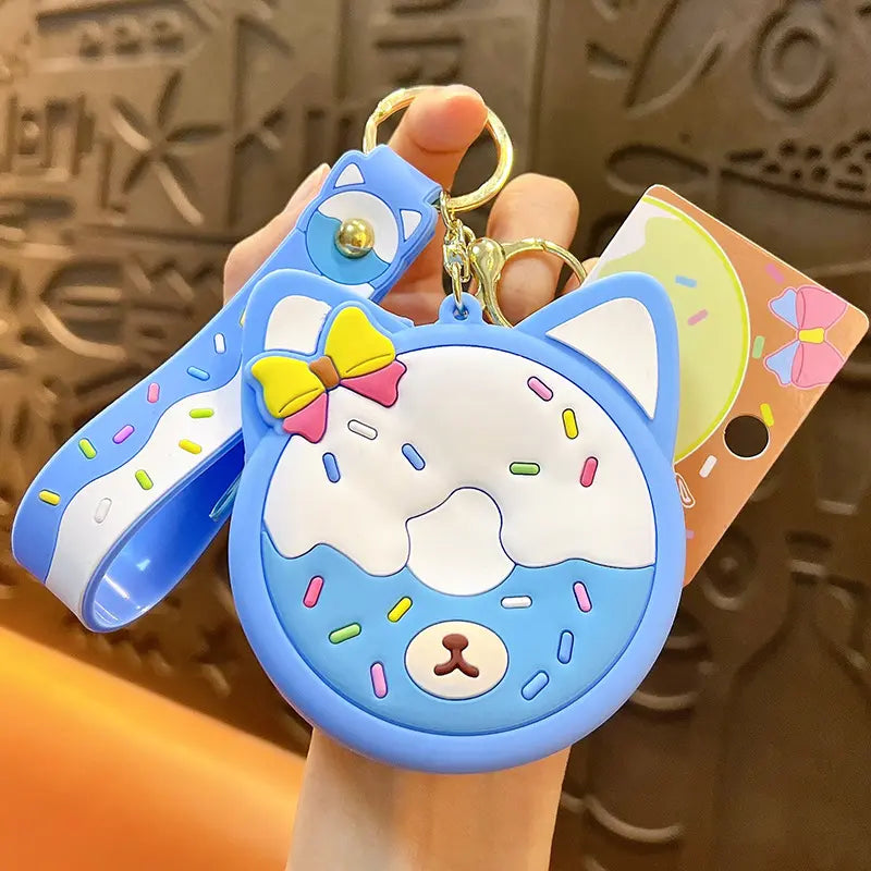 Creative Silicone Donut Coin Purse Keychain Pendant
