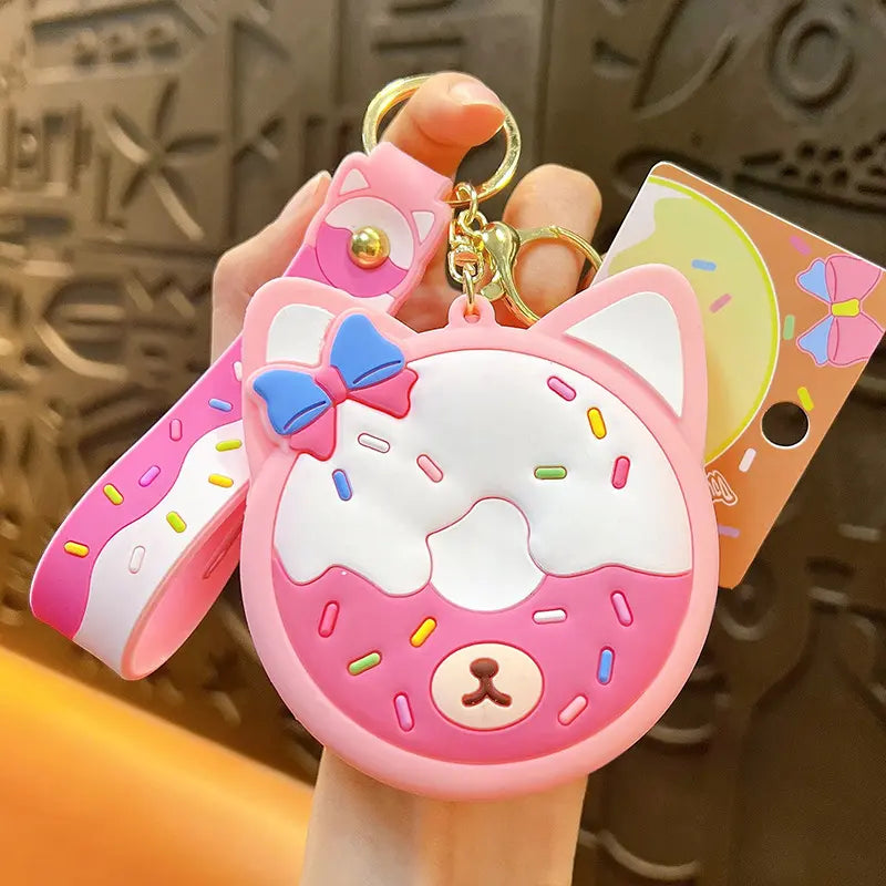 Creative Silicone Donut Coin Purse Keychain Pendant