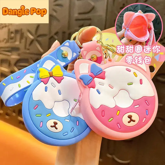 Creative Silicone Donut Coin Purse Keychain Pendant