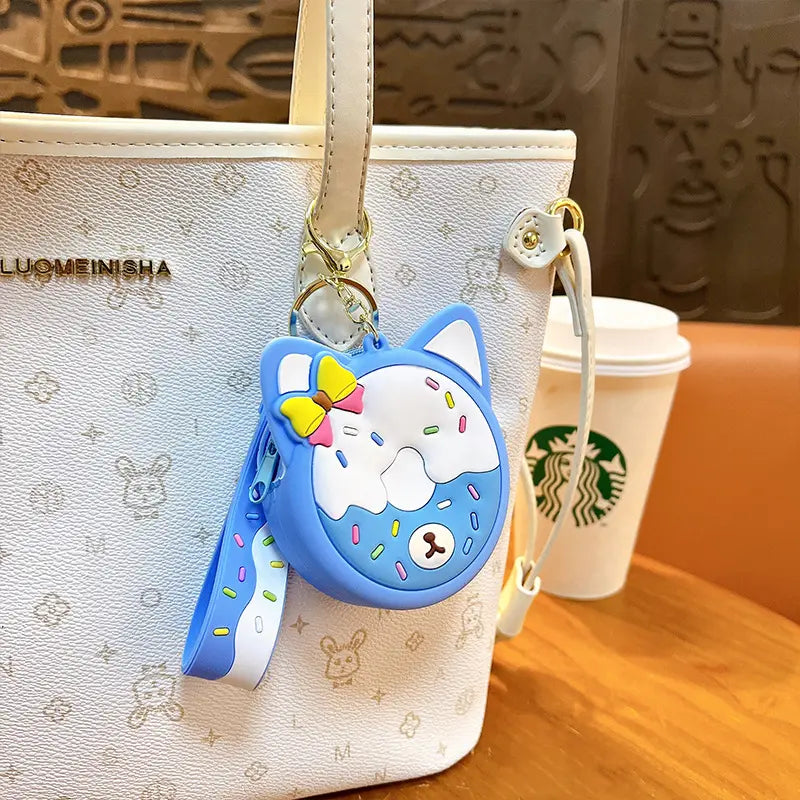 Creative Silicone Donut Coin Purse Keychain Pendant
