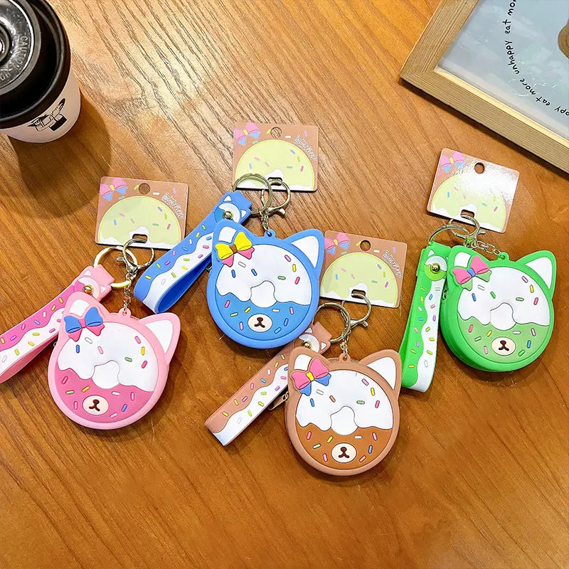 Creative Silicone Donut Coin Purse Keychain Pendant