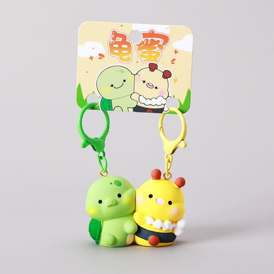 Couple magnetic keychain pendant