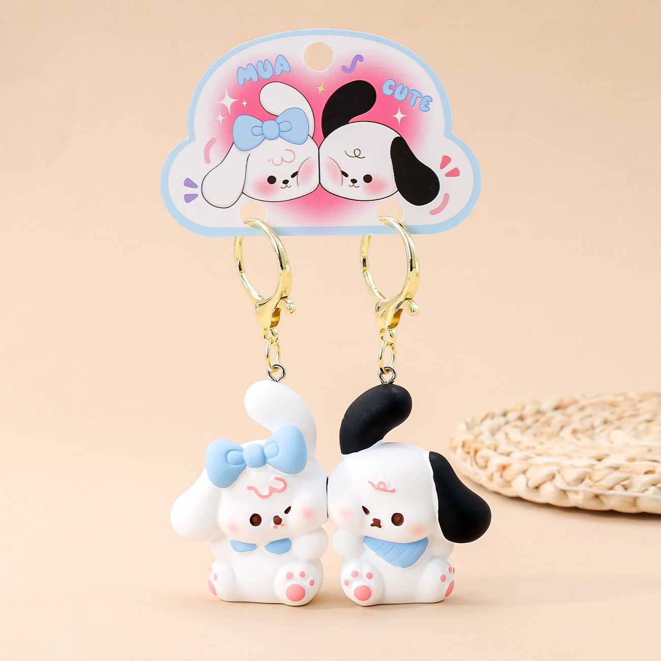 Couple magnetic keychain pendant
