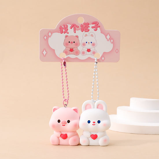 Couple magnetic keychain pendant